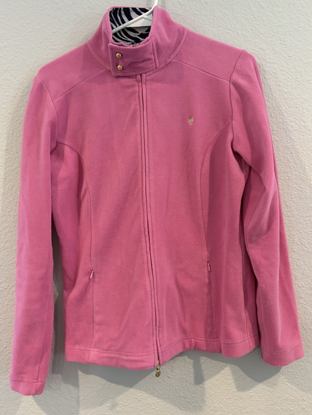 Lilly Pulitzer Womens Vintage Classic Pink‎ Full Zip Fleece Jacket Size Medium